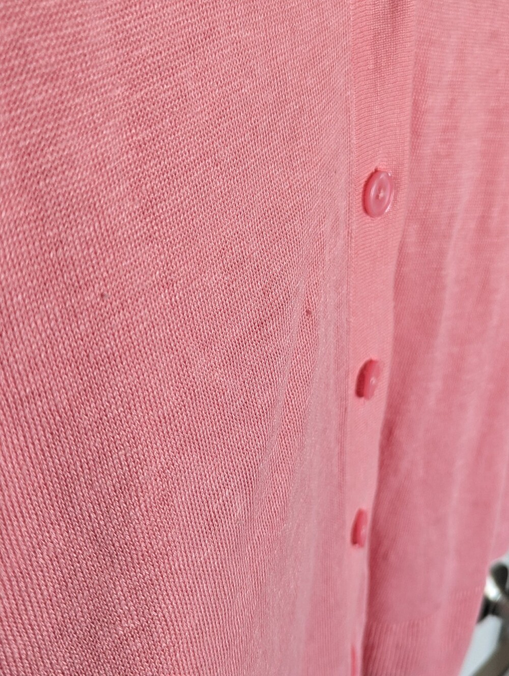 Talbot's Linen V-Neck Girlfriend Cardigan NWT - Pink sz M - Picture 8 of 8